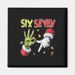 6 7 Zes Zeven Hand Gen Z Alpha Meme Slang Kerstmis Magneet