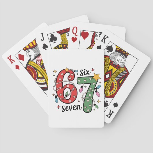 6 7 Zes Zeven Hand Gen Z Alpha Meme Slang Kerstmis Pokerkaarten (Achterkant)