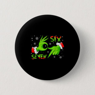 6 7 Zes Zeven Hand Gen Z Alpha Meme Slang Kerstmis Ronde Button 5,7 Cm