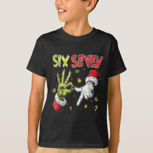 6 7 Zes Zeven Hand Gen Z Alpha Meme Slang Kerstmis T-shirt