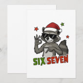 6 7 Zes Zeven Hand Gen Z Alpha Wasbeer Kerstmis Save The Date (Voorkant / Achterkant)