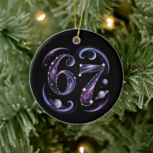 6 7 Zes Zeven Kosmische Astrologie Gen Z Alpha Mem Keramisch Ornament