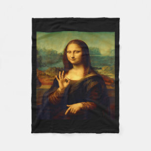 6 7 Zes Zeven Meme 67 Grappige Mona Lisa Grappige Fleece Deken