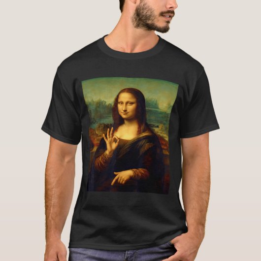 6 7 Zes Zeven Meme 67 Grappige Mona Lisa Grappige T-shirt (Voorkant)