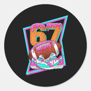 6 7 Zes Zeven Meme Amerikaans Voetbal Drip Nummer Ronde Sticker