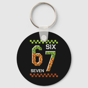 6 7 zes zeven pixel gamen grappige meme 67 jongens sleutelhanger