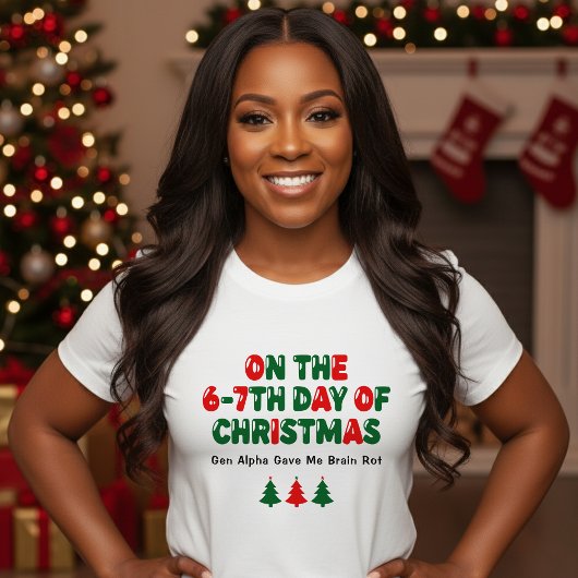 6-7e Kerstdagen Brain Rot Grappige Feestdag T-shirt