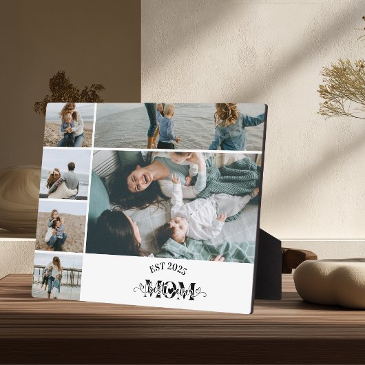 6 Aangepaste foto collage Beste moeder ooit Fotoplaat