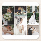 6 Aangepaste fotocollage favoriete momenten Kartonnen Onderzetters (Voorkant)