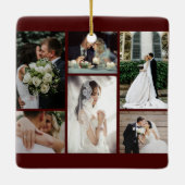 6 Aangepaste fotocollage favoriete momenten Keramisch Ornament (Achterkant)