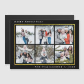 6 Aangepaste foto's | Zwarte en gouden kerst (Voorkant / Achterkant)