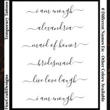 6 Aangepaste naam/woord Elegante kalligrafie Schri
