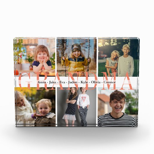 6 aangepaste namen kleinkind foto cadeau voor oma (Voorkant)