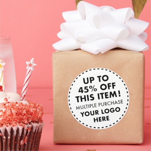 6 Aangepaste Ronde Stickers 45% Korting Bulk Aanko (Feest)