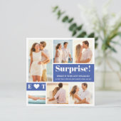 6 Aankondiging van Photo Collage Blue Verloving (Staand voorkant)