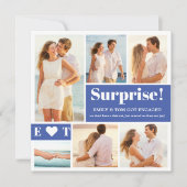 6 Aankondiging van Photo Collage Blue Verloving (Voorkant)