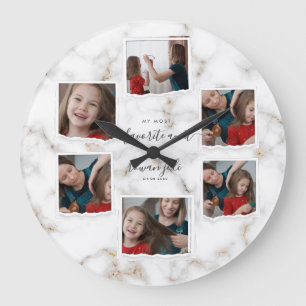 6 Acht foto collage Tante Modern Elegante Familie Grote Klok