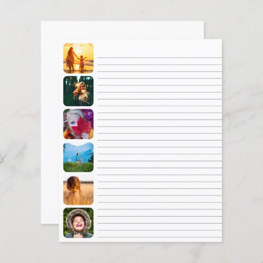 6 Afgerond papierdeelstukken met fotosjabloon (Voorkant / Achterkant)