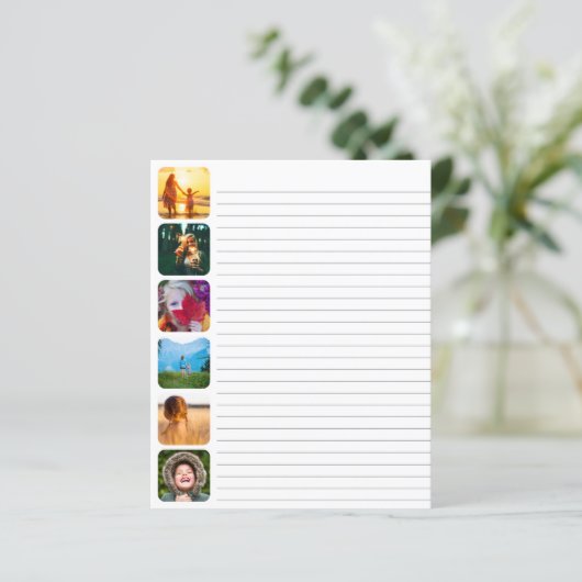 6 Afgerond papierdeelstukken met fotosjabloon (Staand voorkant)