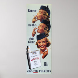 6 American Cigaretes Tobacco Poster