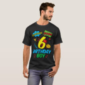 6 Birthday Boy Comic Cool 6th Bday Superhero Party T-shirt (Voorkant volledig)