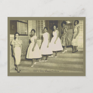 6 Black Beauties Terug 1950's Mode Briefkaart