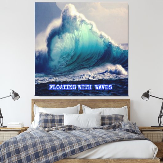 6.Blauwe oceaangolven, oceaanliefhebbers cadeaus, Canvas Afdruk (Insitu (Slaapkamer))
