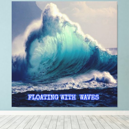 6.Blauwe oceaangolven, oceaanliefhebbers cadeaus, Canvas Afdruk (Insitu (Houten vloer))