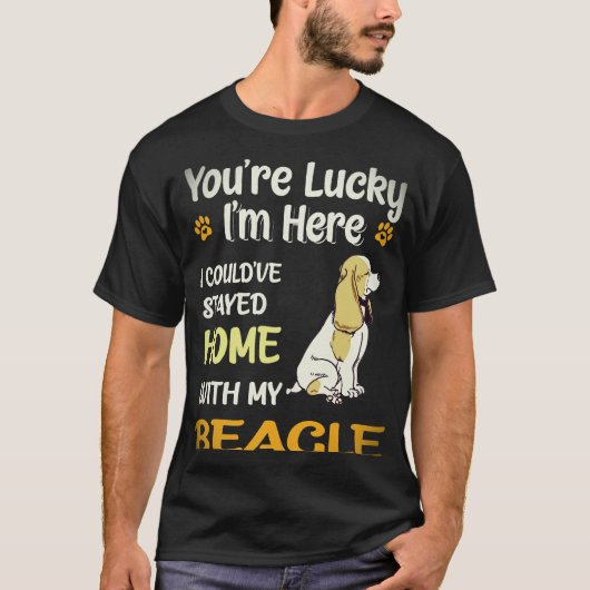 6 Bleef thuis met mijn Beagle T-shirt (Voorkant)