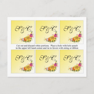 6 Bloemenboeket bruiloft gunst Labels Briefkaart