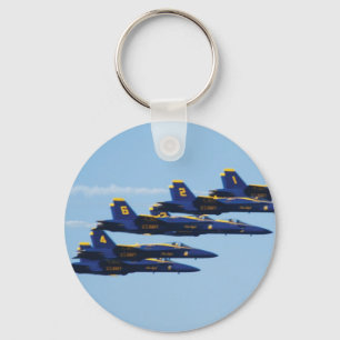  6 Blue Angels Soaring in Sky Sleutelhanger
