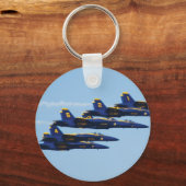  6 Blue Angels Soaring in Sky Sleutelhanger (Voorkant)