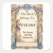 6 Boekplaten - Sprookjesprinses Vierkante Sticker (Voorkant)