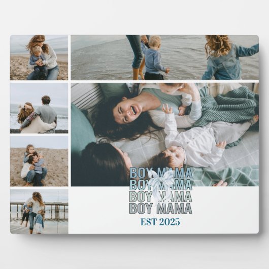6 Boy Mama Custom Photo Collage Fotoplaat (Voorkant)