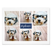 6 Collage Naam Minimalist - Kan kleur bewerken Foto Afdruk (Voorkant)