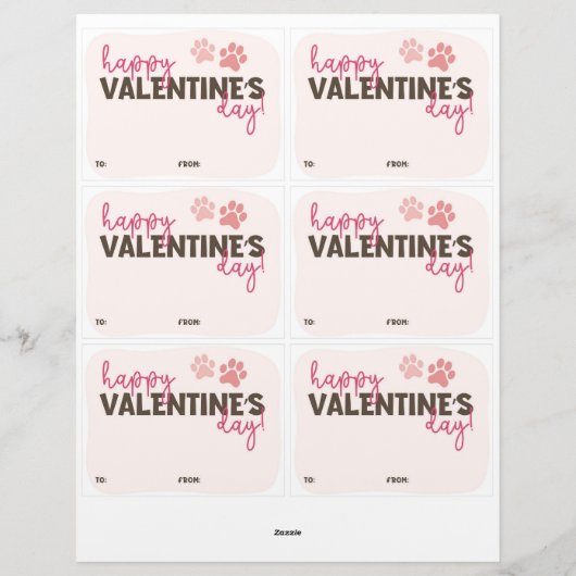 6 Corgi Dog Kinder klaslokaal Valentijnsdag Kaarte Briefhoofd (Achterkant)