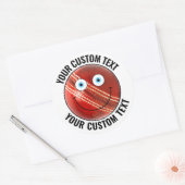6 Cricket Ball Gepersonaliseerde Tekst Aangepaste Ronde Sticker (Envelop)