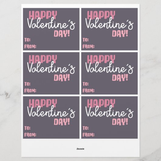 6 Cute Cat Kinder Classroom Valentijnsdag Kaarten Briefhoofd (Achterkant)