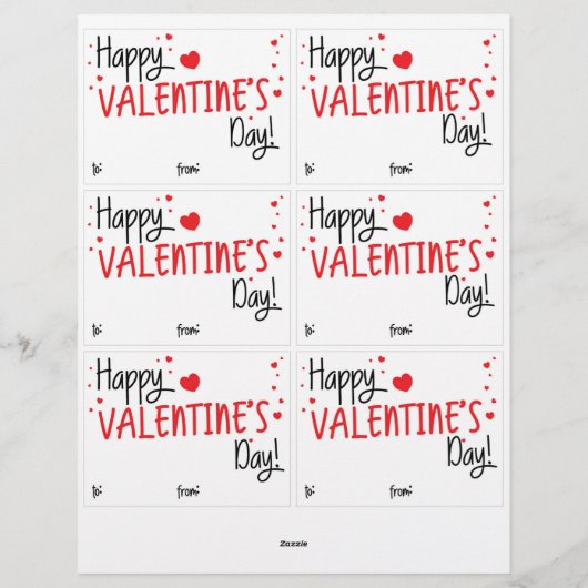 6 Cute Dogs Kinder Classroom Valentijnsdagen Kaart Briefhoofd (Achterkant)