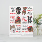 6 Cute Dogs Kinder Classroom Valentijnsdagen Kaart Briefhoofd (Staand voorkant)