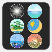 6 Dagen van Creatie - Genesis 1-2 School Teacher Vierkante Sticker (Voorkant)