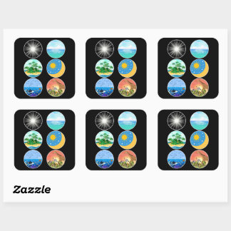 6 Dagen van Creatie - Genesis 1-2 School Teacher Vierkante Sticker