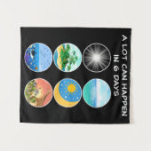 6 Dagen van Creatie - Genesis 1-2 School Teacher Wandkleed (Voorkant (horizontaal))
