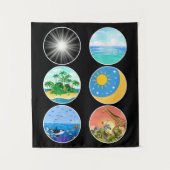 6 Dagen van Creatie - Genesis 1-2 School Teacher Wandkleed (Voorkant)