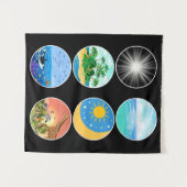 6 Dagen van Creatie - Genesis 1-2 School Teacher Wandkleed (Voorkant (horizontaal))