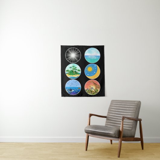 6 Dagen van Creatie - Genesis 1-2 School Teacher Wandkleed (In situ)