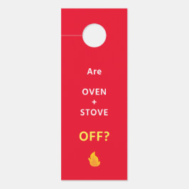 6 Deurhangers - VEILIGHEIDSHERINNERING - Oven UIT?