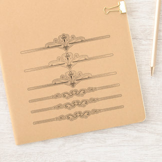 6 Die-cut grillige zwarte lijn accent Stickers