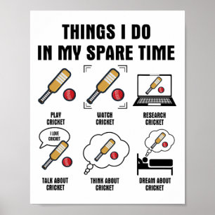 6 dingen die ik doe in mijn vrije tijd - Cricket  Poster