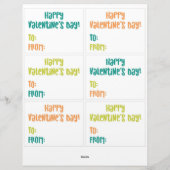 6 Dinosaur Kinder Classroom Valentijnsdagen Kaarte Briefhoofd (Achterkant)